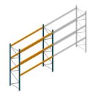 Gebruikte JH MPB palletstelling 4000x3600x1100mm (hxbxd) 3 niveaus beginsectie