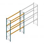 Gebruikte JH MPB palletstelling 4000x2800x1100mm (hxbxd) 3 niveaus beginsectie