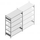 Deels gebruikte Heavy Duty legbordstelling 2000x1300x600 mm (hxbxd) 5 niveaus 150 kg beginsectie