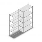 Gebruikte legbordstelling MD 2000x1000x500 mm (hxbxd) 5 niveaus aanbouwsectie