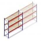 Gebruikte AR T2 palletstelling 3500x3600x1100mm (hxbxd) 3 niveaus beginsectie met vlonders