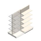 Gondola Tego winkelstelling 2200x1000x370 mm (hxbxd) 5 niveaus RAL9001 aanbouwsectie