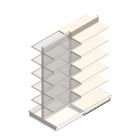 Gondola Tego winkelstelling 2400x1000x470 mm (hxbxd) 6 niveaus RAL9001 aanbouwsectie