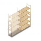 Houten legbordstelling BT Combi 2080x970x370 mm (hxbxd) 5 niveaus aanbouwsectie