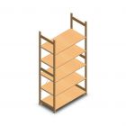 Houten legbordstelling BT Euro 2400x1170x600 mm (hxbxd) 5 niveaus beginsectie