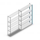 Legbordstelling Medium Duty 2000x1300x300mm (hxbxd) 5 niveaus blauw aanbouwsectie