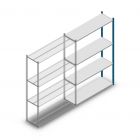 Legbordstelling Medium Duty 2000x1300x400mm (hxbxd) 4 niveaus blauw aanbouwsectie