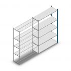 Legbordstelling Medium Duty 2000x1300x400mm (hxbxd) 5 niveaus blauw aanbouwsectie