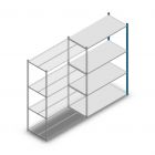 Legbordstelling Medium Duty 2000x1300x600mm (hxbxd) 4 niveaus blauw aanbouwsectie