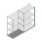 Legbordstelling Medium Duty 2000x1300x700mm (hxbxd) 4 niveaus blauw aanbouwsectie