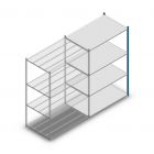 Legbordstelling Medium Duty 2000x1300x800mm (hxbxd) 4 niveaus blauw aanbouwsectie