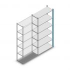 Legbordstelling Medium Duty 2000x1000x400mm (hxbxd) 6 niveaus blauw aanbouwsectie