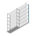 Legbordstelling Medium Duty 2200x1300x400mm (hxbxd) 6 niveaus blauw aanbouwsectie