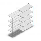 Legbordstelling Medium Duty 2200x1300x600mm (hxbxd) 5 niveaus blauw aanbouwsectie