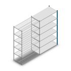 Legbordstelling Medium Duty 2200x1300x600mm (hxbxd) 6 niveaus blauw aanbouwsectie