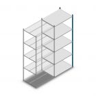 Legbordstelling Medium Duty 2500x1000x700mm (hxbxd) 5 niveaus blauw aanbouwsectie