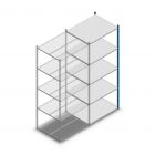 Legbordstelling Medium Duty 2500x1000x800mm (hxbxd) 5 niveaus blauw aanbouwsectie