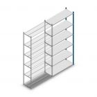 Legbordstelling Medium Duty 2500x1150x400mm (hxbxd) 6 niveaus blauw aanbouwsectie