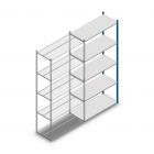 Legbordstelling Medium Duty 2500x1150x500mm (hxbxd) 5 niveaus blauw aanbouwsectie