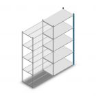 Legbordstelling Medium Duty 2500x1150x600mm (hxbxd) 5 niveaus blauw aanbouwsectie