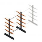 Lichte draagarmstelling dubbelzijdig 2000x1500x500 mm (hxbxd) 4 niveaus beginsectie