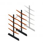 Lichte draagarmstelling dubbelzijdig 2500x1000x600 mm (hxbxd) 4 niveaus beginsectie