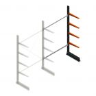 Lichte draagarmstelling enkelzijdig 2500x1500x600 mm (hxbxd) 4 niveaus aanbouwsectie