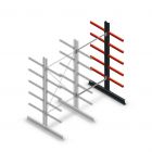 Medium draagarmstelling dubbelzijdig 2500x1250x600 mm (hxbxd) 5 niveaus aanbouwsectie