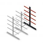 Medium draagarmstelling dubbelzijdig 2500x1250x800 mm (hxbxd) 4 niveaus aanbouwsectie