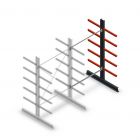 Medium draagarmstelling dubbelzijdig 2500x1500x600 mm (hxbxd) 5 niveaus aanbouwsectie