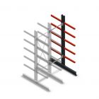 Medium draagarmstelling dubbelzijdig 2500x750x600 mm (hxbxd) 5 niveaus aanbouwsectie