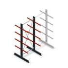 Medium draagarmstelling dubbelzijdig 3000x1250x600 mm (hxbxd) 4 niveaus beginsectie