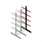 Medium draagarmstelling dubbelzijdig 3000x750x600 mm (hxbxd) 4 niveaus aanbouwsectie