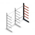 Medium draagarmstelling enkelzijdig 2500x1500x800 mm (hxbxd) 5 niveaus aanbouwsectie