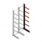 Medium draagarmstelling enkelzijdig 3000x750x600 mm (hxbxd) 5 niveaus aanbouwsectie