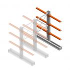 Medium draagarmstelling IT dubbelzijdig 1990x1000x800 mm (hxbxd) 3 niveaus aanbouwsectie