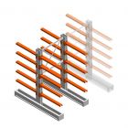 Medium draagarmstelling IT dubbelzijdig 1990x1000x800 mm (hxbxd) 5 niveaus beginsectie