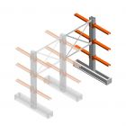 Medium draagarmstelling IT dubbelzijdig 1990x1200x600 mm (hxbxd) 3 niveaus aanbouwsectie