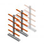 Medium draagarmstelling IT dubbelzijdig 2455x1000x600 mm (hxbxd) 4 niveaus beginsectie