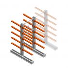 Medium draagarmstelling IT dubbelzijdig 2455x1000x800 mm (hxbxd) 5 niveaus beginsectie