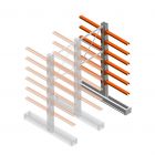 Medium draagarmstelling IT dubbelzijdig 2455x1000x800 mm (hxbxd) 6 niveaus aanbouwsectie