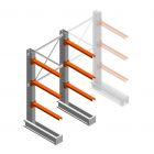 Medium draagarmstelling IT enkelzijdig 1990x1000x800 mm (hxbxd) 3 niveaus beginsectie