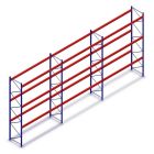 Voordeelrij gebruikte Mecalux palletstelling 4000x11200x1100 mm (hxbxd) 3 niveaus