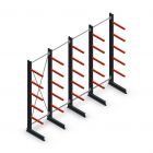 Voordeelrij medium draagarmstelling enkelzijdig 3000x4000x600 mm (hxbxd) 5 niveaus