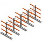 Voordeelrij medium draagarmstelling IT dubbelzijdig 1990x4800x800 mm (hxbxd) 3 niveaus