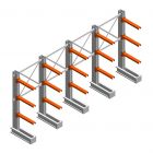 Voordeelrij medium draagarmstelling IT enkelzijdig 1990x4000x600 mm (hxbxd) 3 niveaus