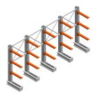 Voordeelrij medium draagarmstelling IT enkelzijdig 1990x4000x600 mm (hxbxd) 3 niveaus