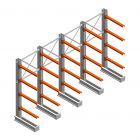 Voordeelrij medium draagarmstelling IT enkelzijdig 2455x4000x800 mm (hxbxd) 4 niveaus