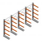 Voordeelrij medium draagarmstelling IT enkelzijdig 2455x4800x800 mm (hxbxd) 4 niveaus