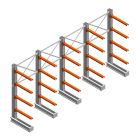 Voordeelrij medium draagarmstelling IT enkelzijdig 2455x4800x800 mm (hxbxd) 4 niveaus